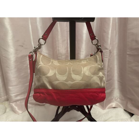 Coach F28902 Signature Stripe Hot pink Buckle Shoulder Bag - Picture 3 of 14